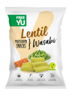 Vegan Lentils Snack Chips Φακής Wasabi 70 gr