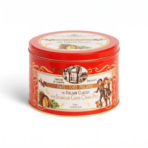 Chiostro di Saronno Panettone Classico Vintage Memories – Παραδοσιακό Πανετόνε σε Μεταλλικό Κουτί 1 kg